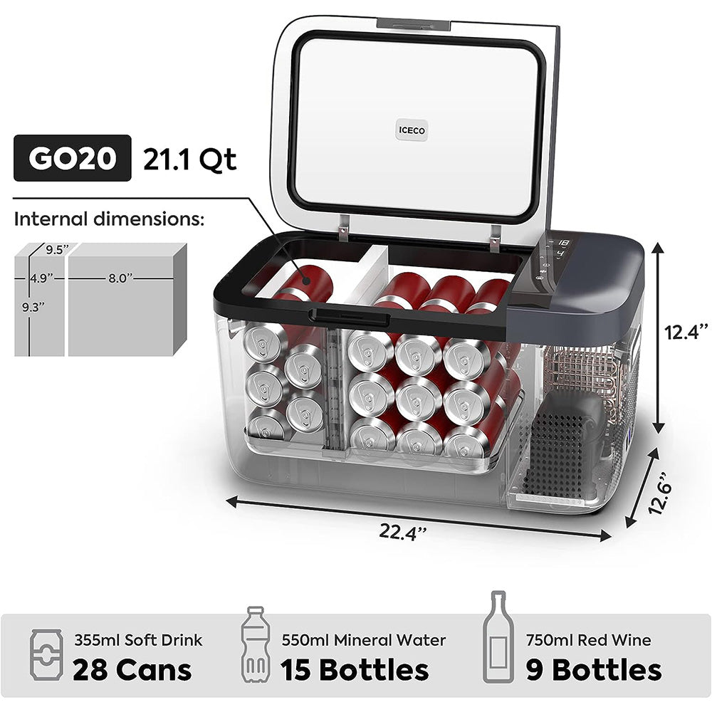 Go20 Travel Cooler/Freezer: The Ultimate Tesla Companion for Frozen Food and Cold Drinks On-The-Go