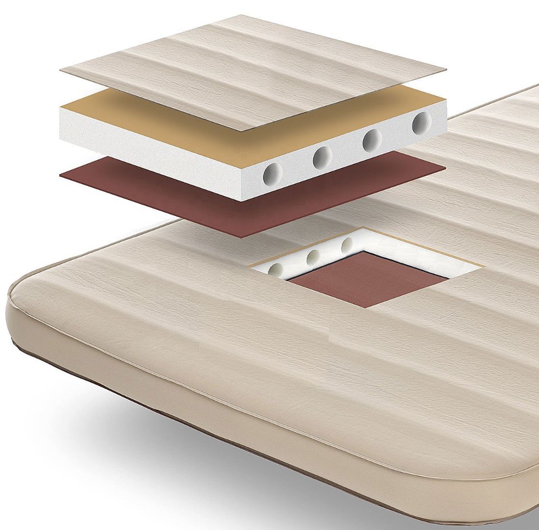 Factory diagram showing three layers of the Travel Sleeper