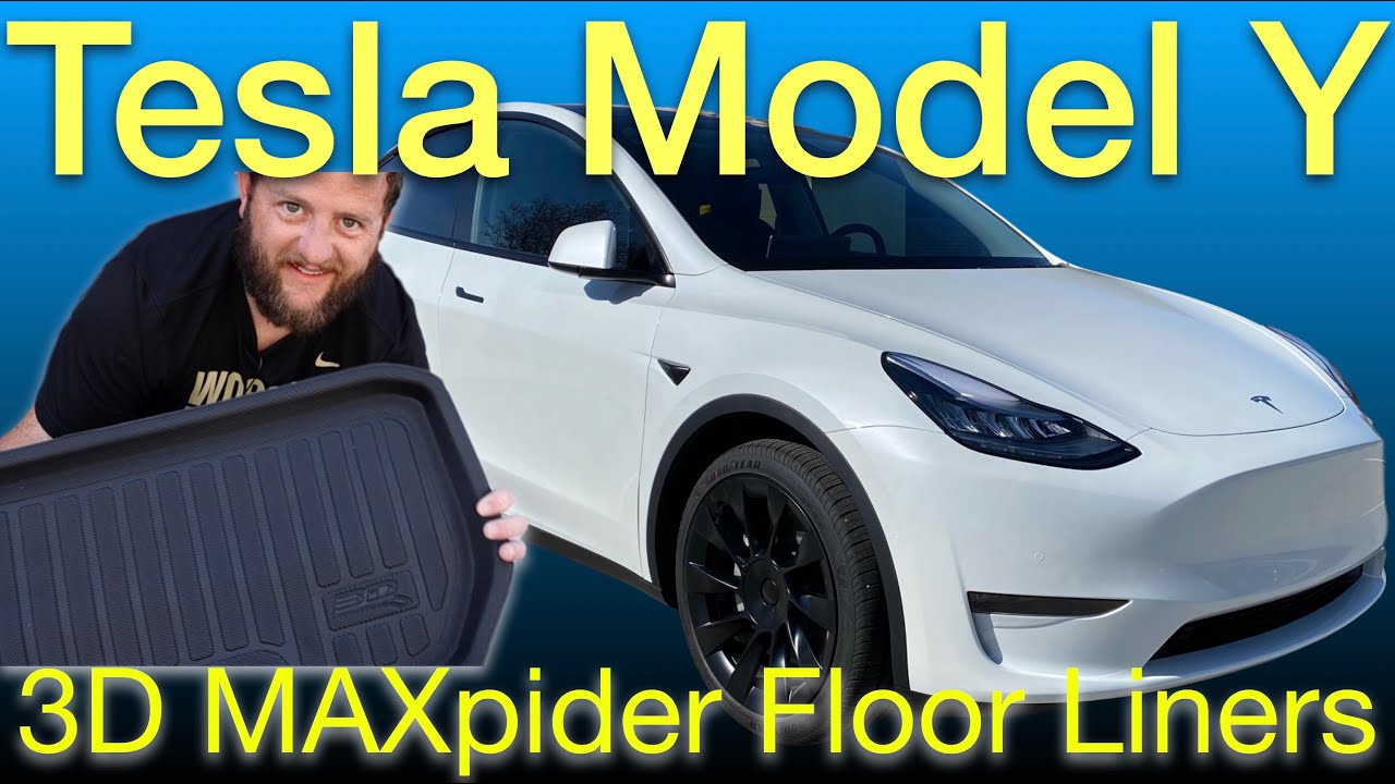 Load video: Tesla Model Y 3D MAXpider Floor Mats
